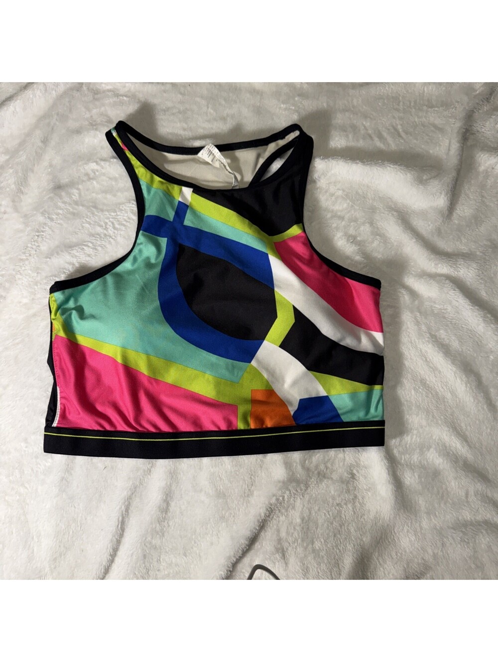 Fabletics Sports Bra Women's Small No Bounce Geometric Print  (0064)